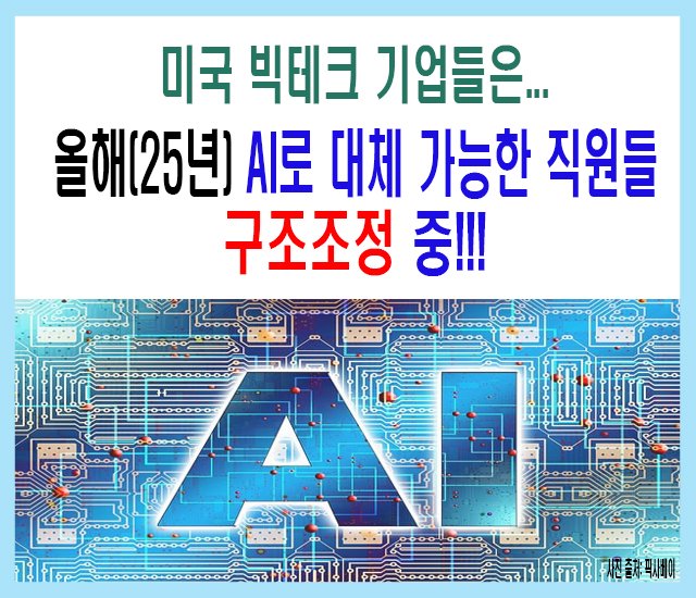 [인공지능 AI #20] 미국 빅테크 기업들은 올해(25년) AI로 대체 가능한 직원들 구조 조정중-1.jpg